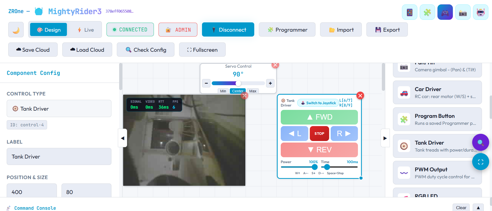 ZR Cloud control creator with a complex dashboard